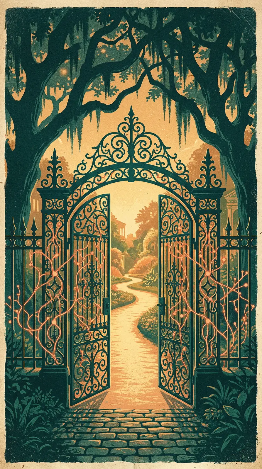 Wrought-iron gate in the New Orleans Garden District