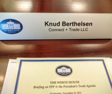 Connect + Trade CEO Knud Berthelsen White House TPP Briefing